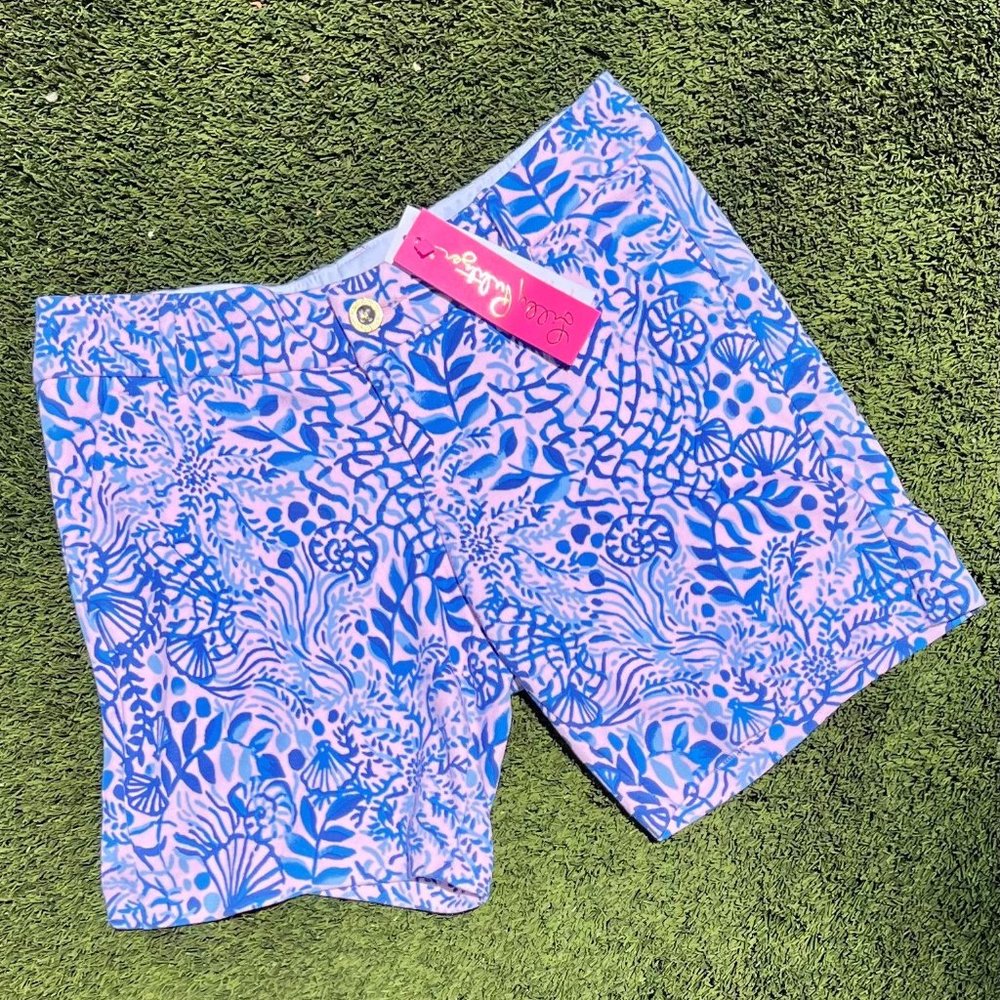 *NWT* Lilly Pulitzer Jayne Knit Shorts - Calla Lilly Pink High Tides Good Vibes